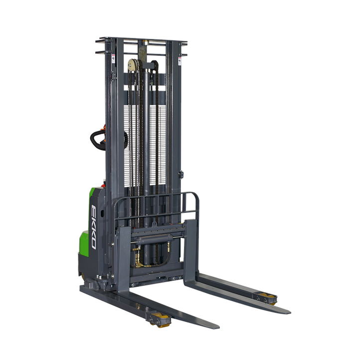 EKKO EB14CS-145Li Lithium Straddle Stacker 3000 lb. Cap., 145" Height