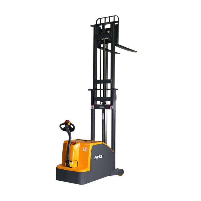 EKKO EK14C-130 Counterbalanced Walkie Stacker 3000 lb Cap., 130" Height