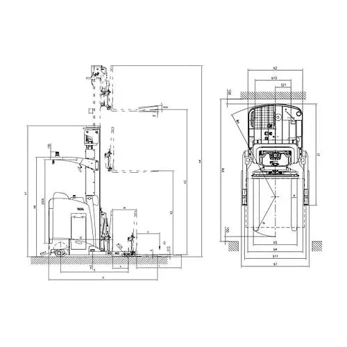 EKKO EK18RR-196LI Stand-Up Narrow Aisle Reach Truck 4000 lb Cap., 196"Lift Ht. Maximize Warehouse Efficiency