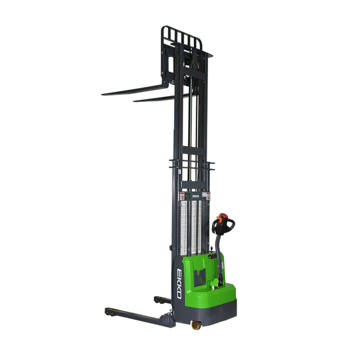 EKKO EB14C-145Li Lithium Straddle Stacker 3000 lb. Cap., 145" Height