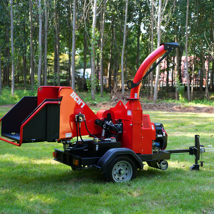 MechMaxx HONDA GX690 22hp 688cc Twin Cylinder Gasoline Engine Powered 7'' Hydraulic Feeding Wood Chipper Combo Kit