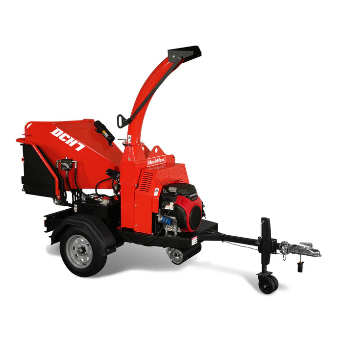 MechMaxx HONDA GX690 22hp 688cc Twin Cylinder Gasoline Engine Powered 7'' Hydraulic Feeding Wood Chipper Combo Kit