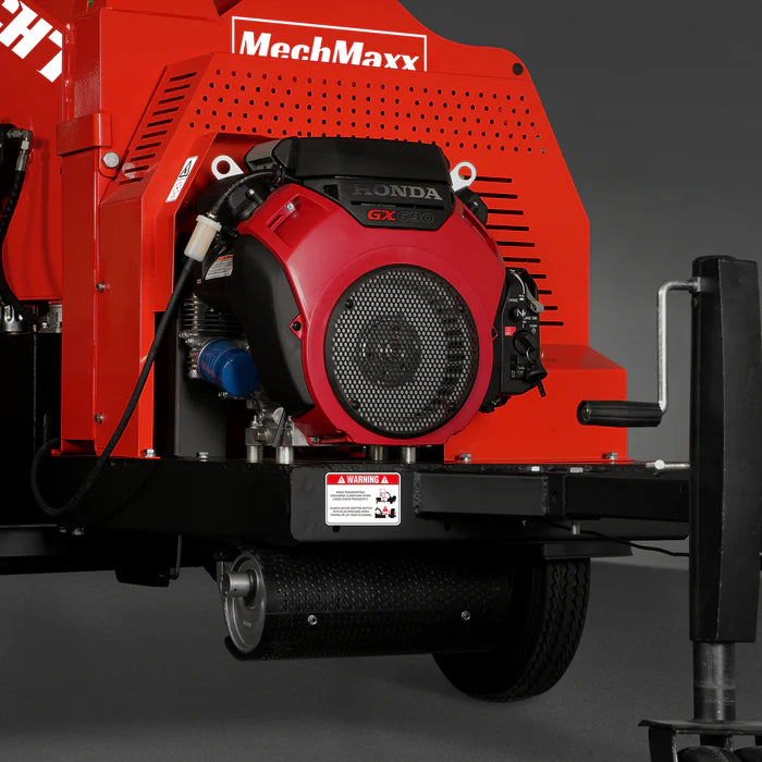 MechMaxx HONDA GX690 22hp 688cc Twin Cylinder Gasoline Engine Powered 7'' Hydraulic Feeding Wood Chipper Combo Kit