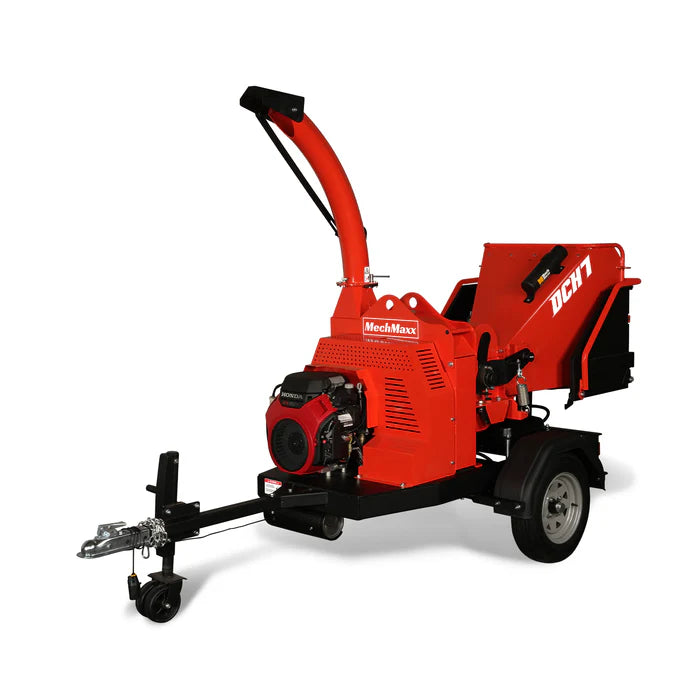 MechMaxx HONDA GX690 22hp 688cc Twin Cylinder Gasoline Engine Powered 7'' Hydraulic Feeding Wood Chipper Combo Kit