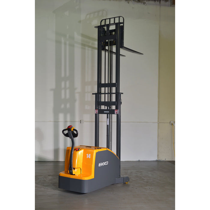 EKKO EK14C-130 Counterbalanced Walkie Stacker 3000 lb Cap., 130" Height