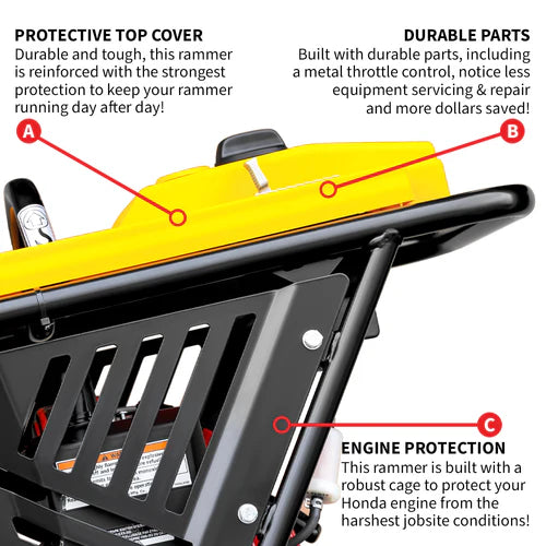 Tomahawk Power 3 HP Honda Vibratory Rammer Tamper with Honda GX100 Engine 3350 lbs/ft