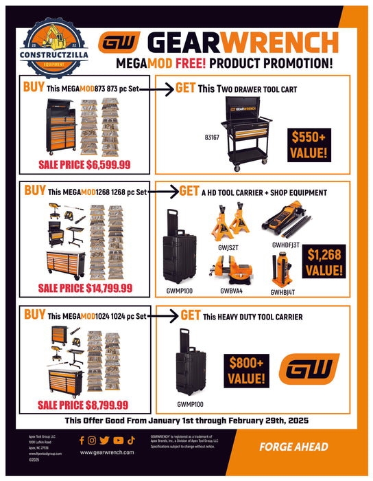 Gearwrench 247 Piece MEGAMOD Mechanics Tool Set in Modular Foam Trays with Storage Unit