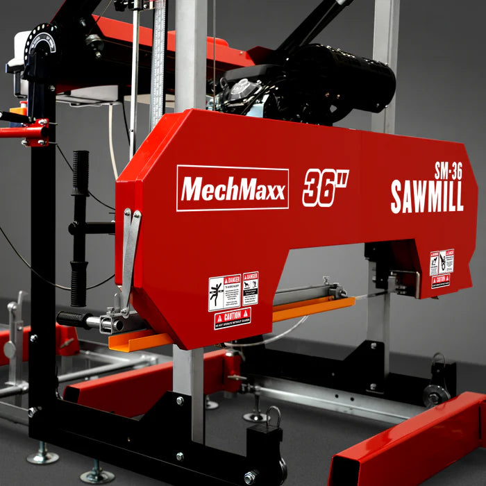 Mechmaxx 36" Portable Sawmill Combo Kit, 25HP 750cc ZONSEN V-Twin Engine, 32" Board Width, 20' Track Length, (10 x Blades Included), SM36