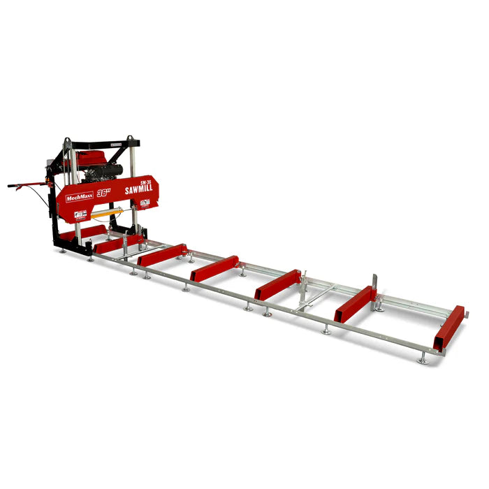 Mechmaxx 36" Portable Sawmill Combo Kit, 25HP 750cc ZONSEN V-Twin Engine, 32" Board Width, 20' Track Length, (10 x Blades Included), SM36