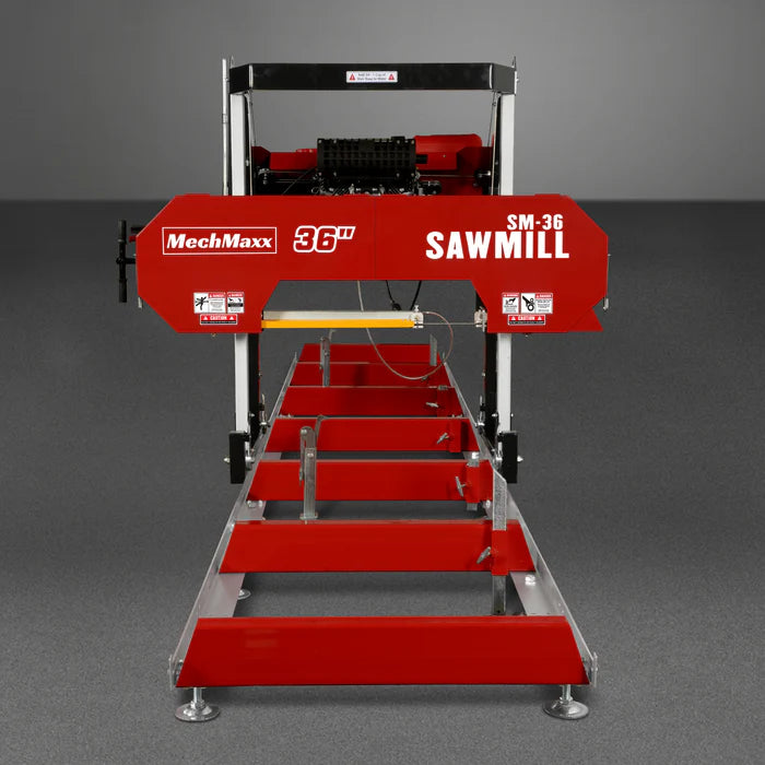 Mechmaxx 36" Portable Sawmill Combo Kit, 25HP 750cc ZONSEN V-Twin Engine, 32" Board Width, 20' Track Length, (10 x Blades Included), SM36