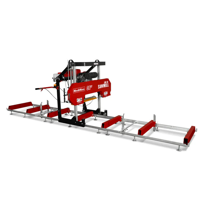 Mechmaxx 36" Portable Sawmill Combo Kit, 25HP 750cc ZONSEN V-Twin Engine, 32" Board Width, 20' Track Length, (10 x Blades Included), SM36