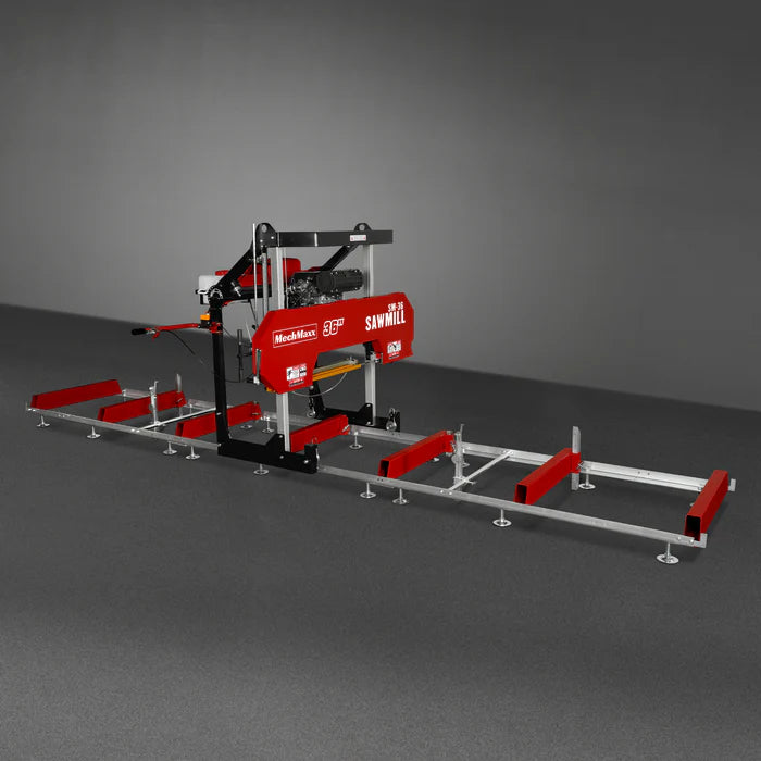 Mechmaxx 36" Portable Sawmill Combo Kit, 25HP 750cc ZONSEN V-Twin Engine, 32" Board Width, 20' Track Length, (10 x Blades Included), SM36