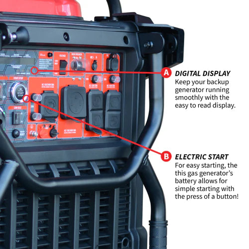 Tomahawk Power 10,500 Watt Inverter Generator Electric Start Super Quiet Portable Gas Power Professional Use