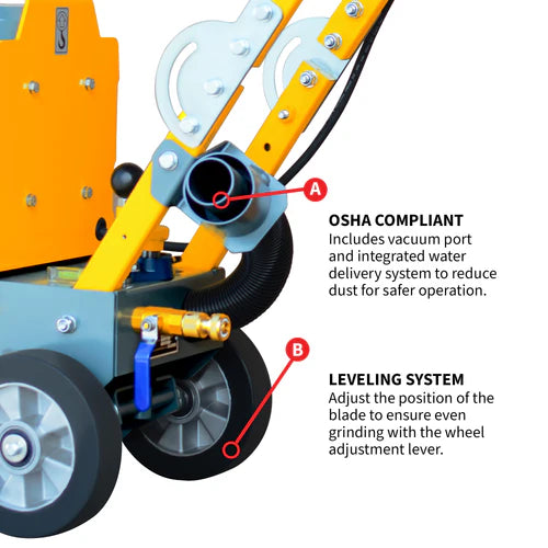 Tomahawk Power 10" Electric Concrete Floor Grinder 1.5HP Motor for Smoothing, Floor Prep, Coatings