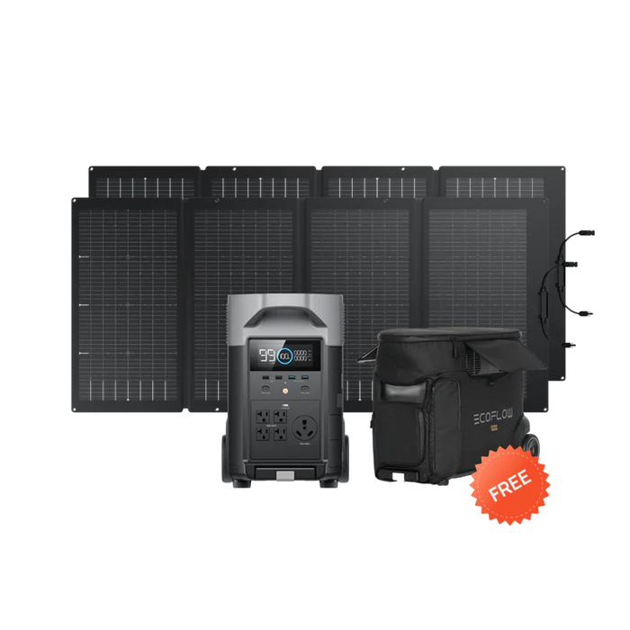 EcoFlow DELTA Pro Portable Power Station with Extra Smart Battery and 400W Solar Panel