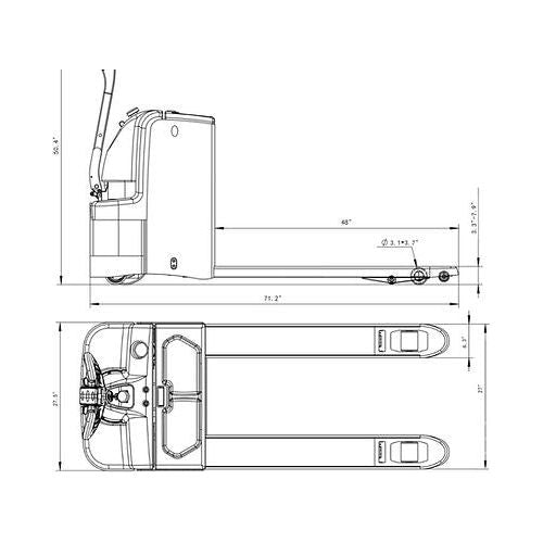 EKKO EP18LI High-Capacity Lithium Iron Walkie Pallet Jack - 4000 lb Load Capacity, Ideal for Efficient Material Handling