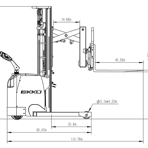 EKKO ER15L Walkie Reach Truck - 3300 lb Capacity, 138" Lift Height, Side Shift for Precise Warehouse Material Handling