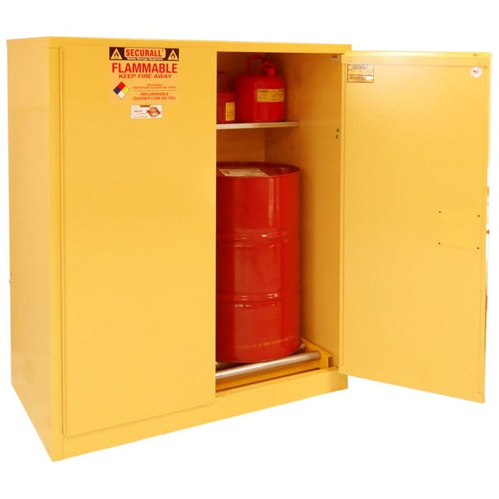 Securall 120 Gallon  Drum Storage Cabinet, Self-Latch Standard 2 Door