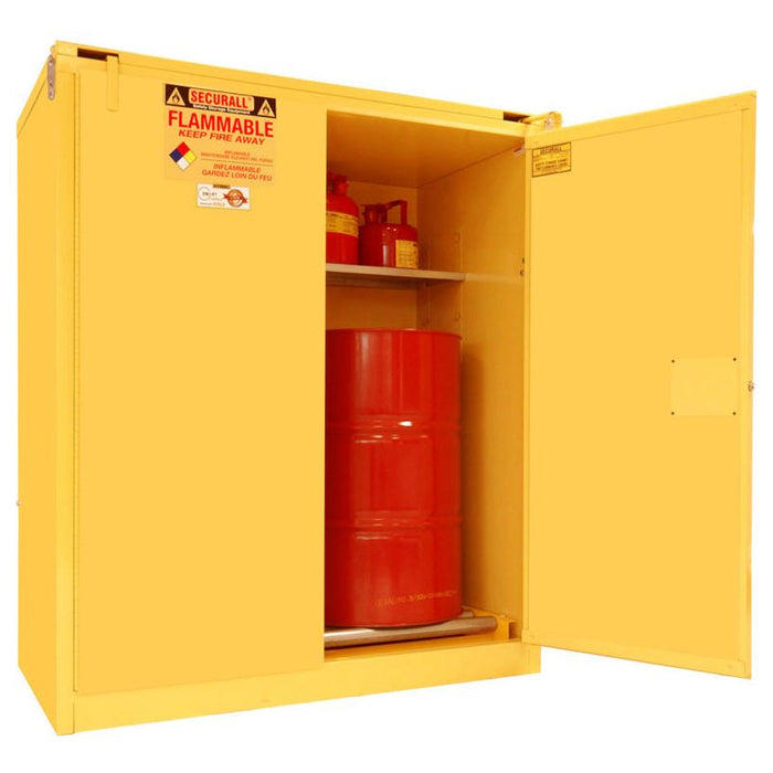 Securall 120 Gallon  Drum Storage Cabinet, Self-Latch Standard 2 Door